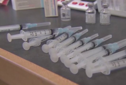 Row of vaccines on counter top