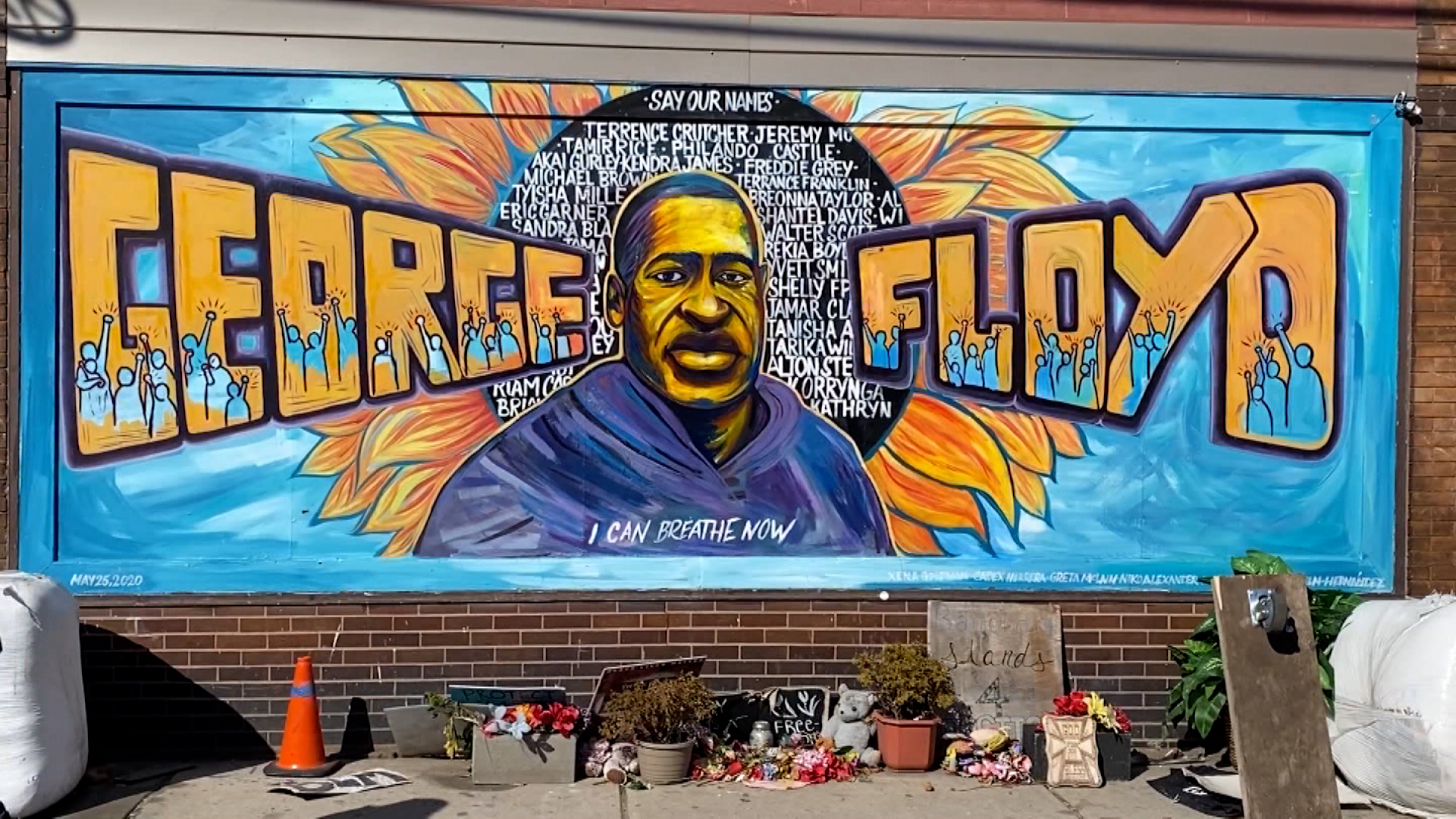 A mural of George Floyd
