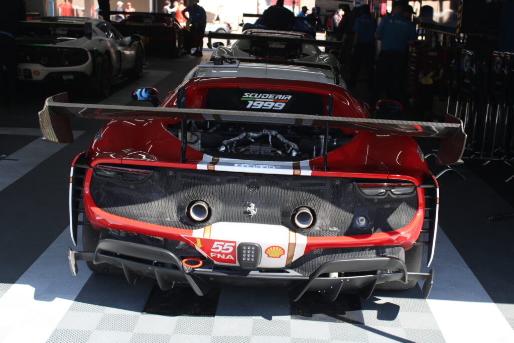 rear of car in a garage