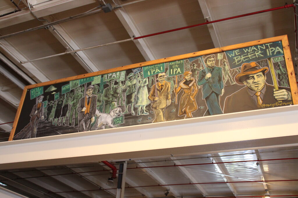 painting inside taproom