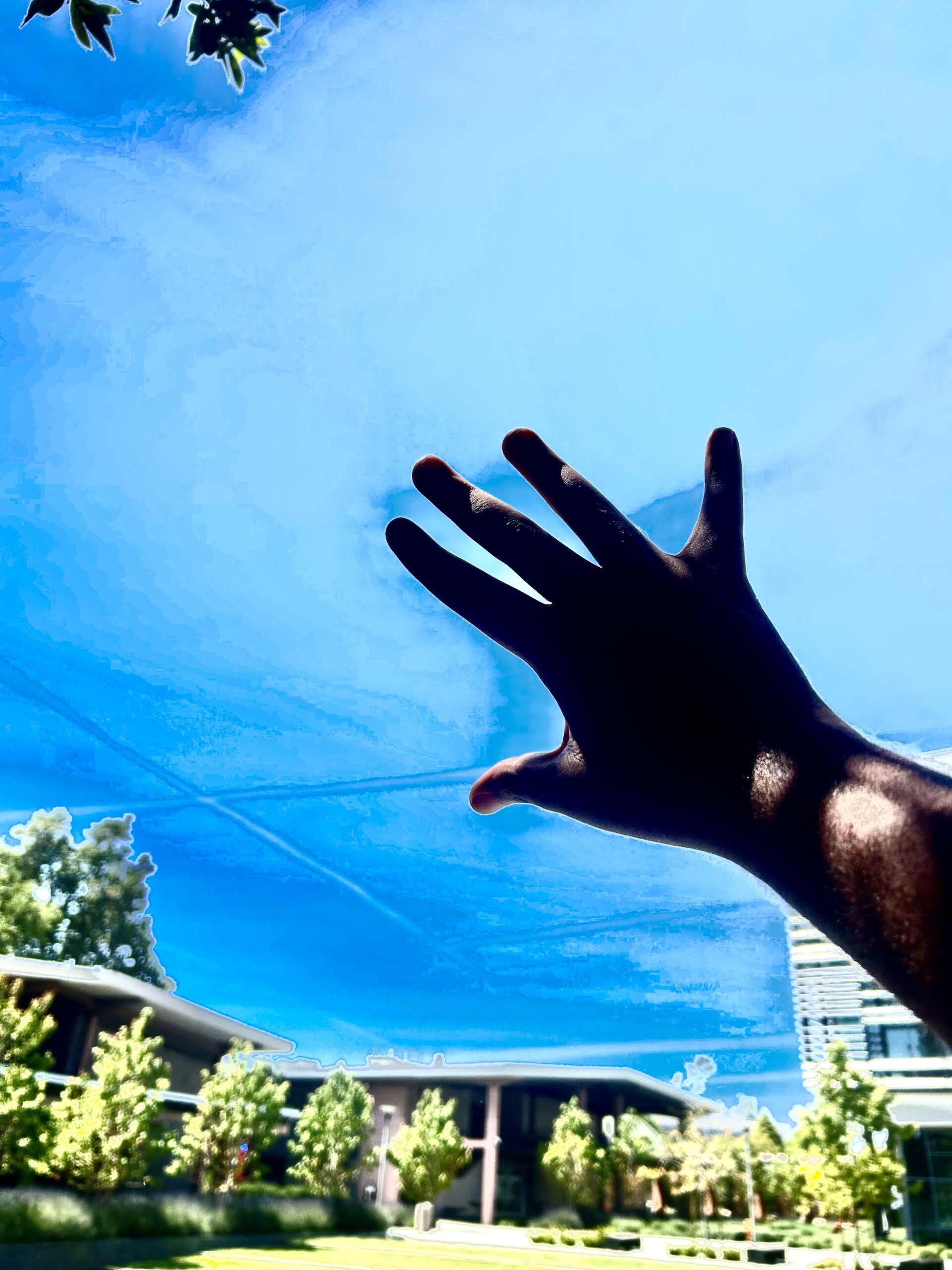 Student waving.